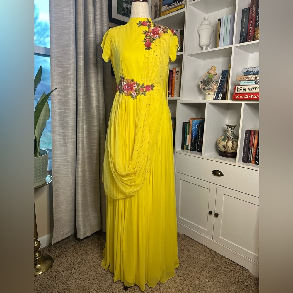 Gorgeous Yellow Floral Maxi Dress